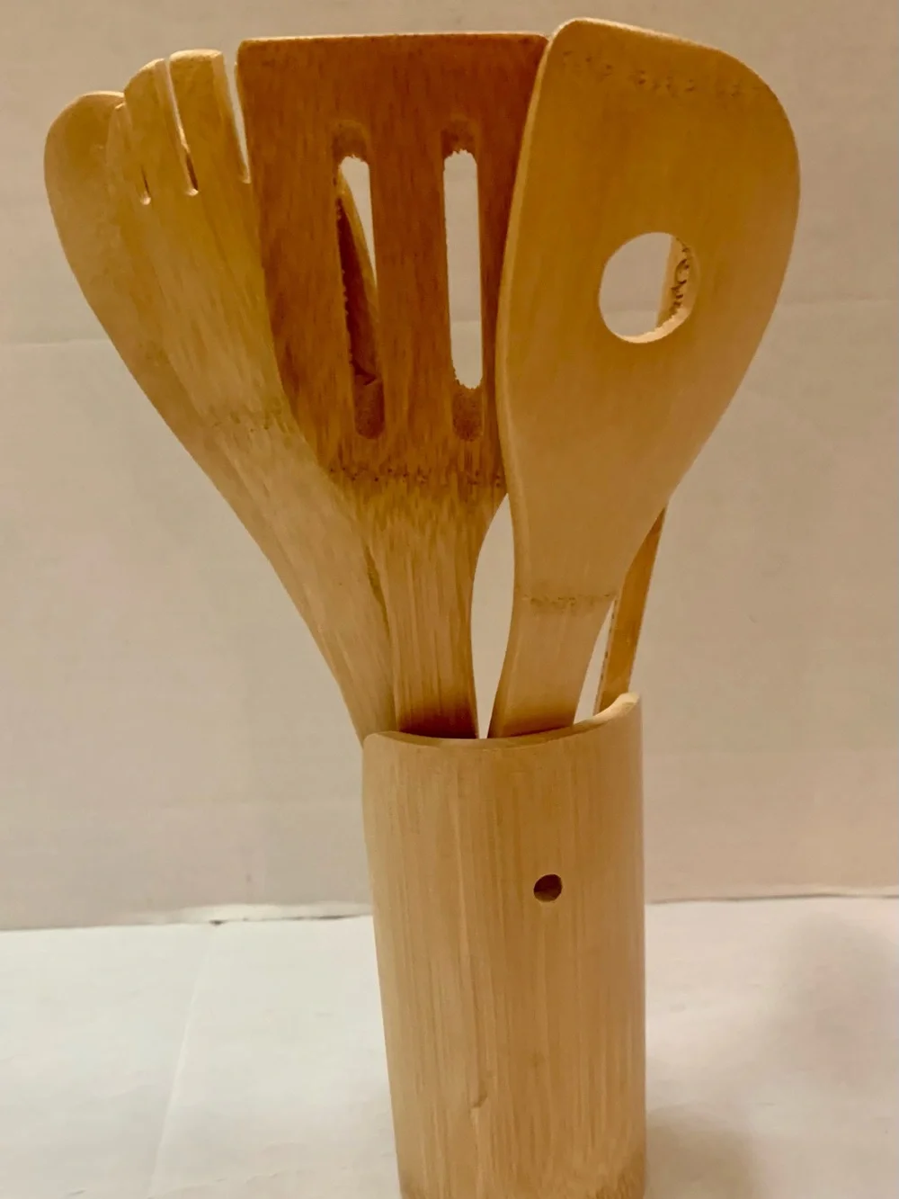 Bamboo Engraved inspirational quotes, Kitchen Utensil Set - Natural